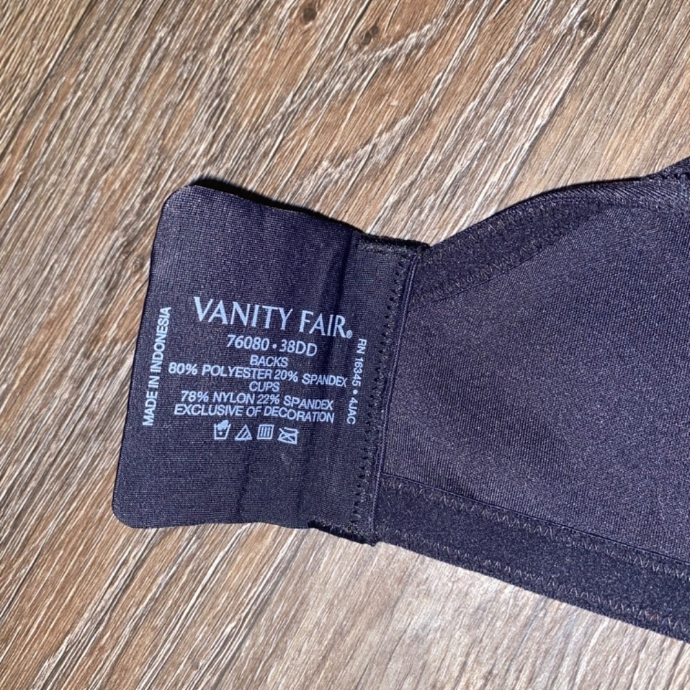 Vanity fair size 38DD black bra like new - Picture 4 of 5